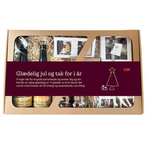 Alkoholfri Gavekasse – stor, med økologisk saft og chokolade